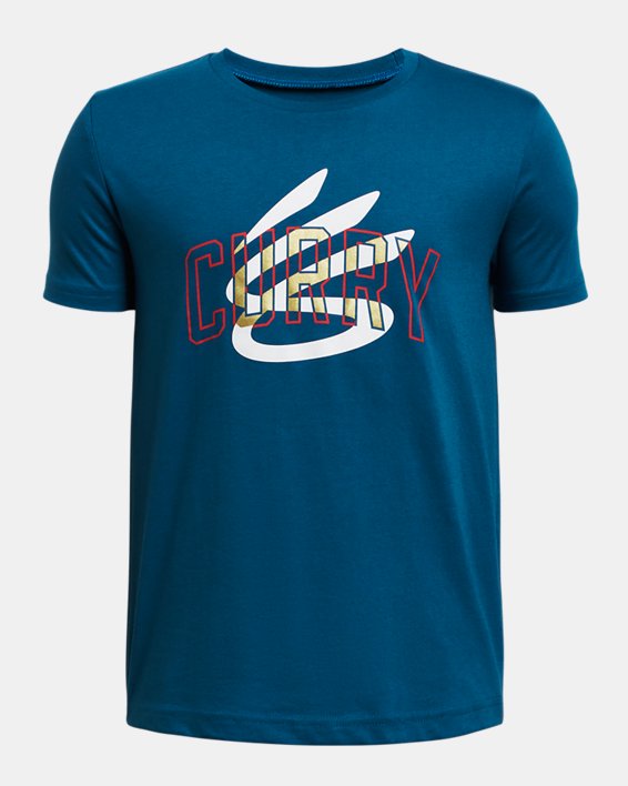 Boys' Curry Logo T-Shirt in Blue image number 0